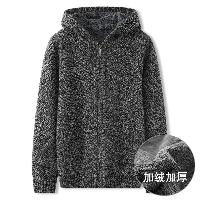 new arrival fashion suepr large Winter clothes thickened plush men&s knitting hooded warm coat cardigan sweater plus size L-6XL